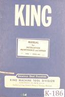 King-King 30\", 36\", 42\", Milling Machine, Instructions for Set-Up Manual Year (1940)-30\"-36\"-42 Inch-42\"-03